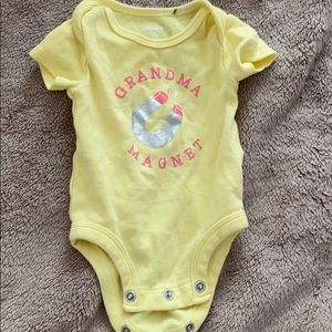 Newborn yellow grandma onesie